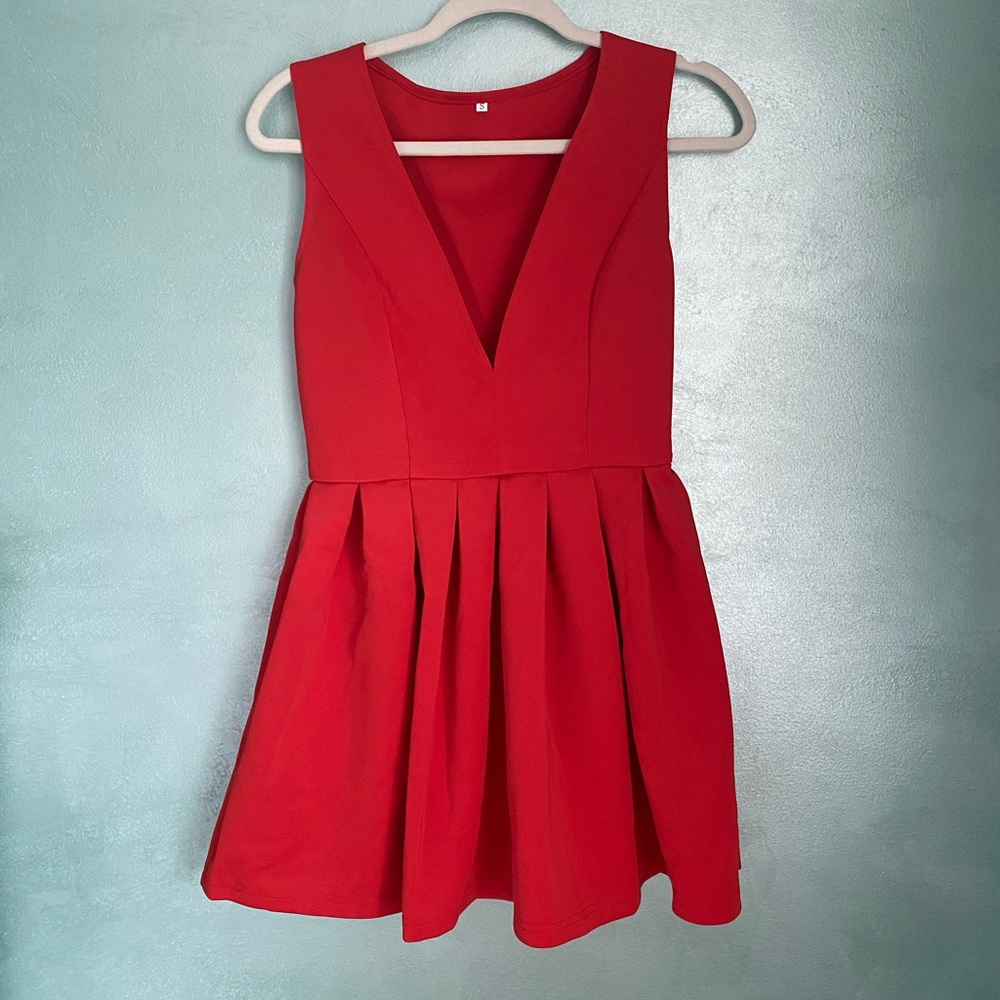 Beautiful Red Vneck Dress
